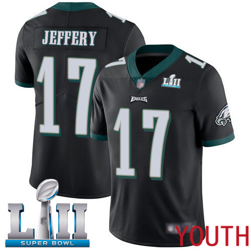 Youth Philadelphia Eagles #17 Alshon Jeffery Black Alternate Vapor Untouchable NFL Jersey Limited Player Super->youth nfl jersey->Youth Jersey